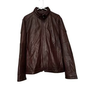 Emanuel Ungaro Burgundy Soft Lamb Leather New Zealand Full Zip Sz Large
